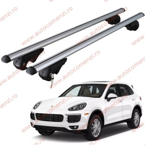 Set bare portbagaj PORSCHE Cayenne II 2010-2018 - ALUMINIU / cu cheie antifurt - 135 cm - PREMIUM