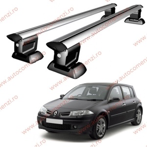 Set bare portbagaj RENAULT Megane II 2002-2008 Sedan / Hatchback - Wingbar - cu cheie antifurt / Aluminiu