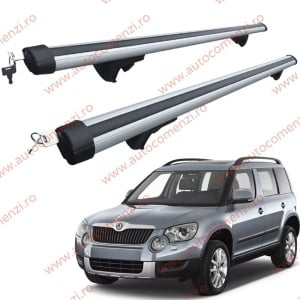 Set bare portbagaj SKODA Yeti 2009-2017 - Aluminiu / cu cheie antifurt - 120 cm