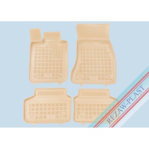 Covoare cauciuc BMW Seria 7 G11 2015-2022 (varianta scurta) - tip tavita - bej - REZAW PLAST