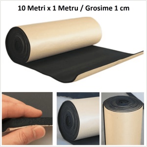 Rola material insonorizant buretat cu adeziv 10 mm / 10 metri x 1 metru