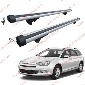 Set bare portbagaj CITROEN C5 II (RD/TD) 2007-2019 Combi - ALUMINIU / cu cheie antifurt - 120 cm