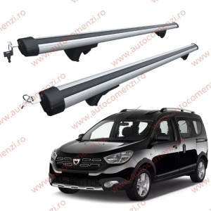 Set bare portbagaj DACIA Dokker 2012-2021 (5 locuri) - Aluminiu / cu cheie antifurt - 120 cm