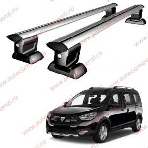 Set bare portbagaj DACIA Dokker 2012-2021 - Wingbar - cu cheie antifurt / Aluminiu