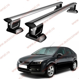 Set bare portbagaj FORD Focus II 2004-2010 Sedan / Hatchback / Combi - Wingbar - cu cheie antifurt / Aluminiu
