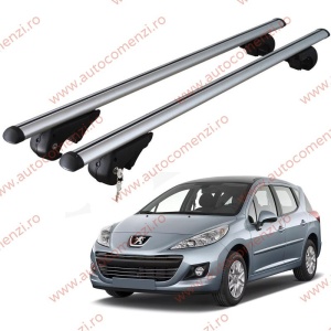 Set bare portbagaj PEUGEOT 207 2006-2014 Combi - cu cheie antifurt / Aluminiu - 120 cm