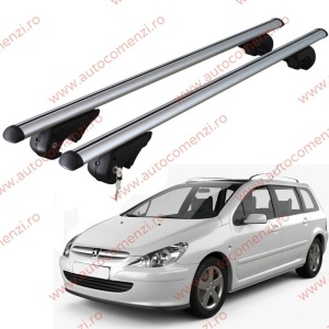 Set bare portbagaj PEUGEOT 307 2001-2008 Combi - cu cheie antifurt / Aluminiu - 120 cm