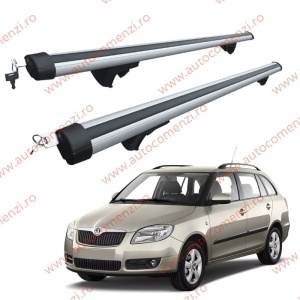 Set bare portbagaj SKODA Fabia II 2007-2014 Combi - Aluminiu / cu cheie antifurt - 120 cm