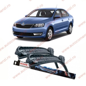 Set stergatoare parbriz SKODA Rapid 2012-2019 (sofer + pasager) BOSCH