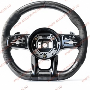 Volan sport MERCEDES Clasa C (W205) 2015-2023 / Piele perforata + Carbon
