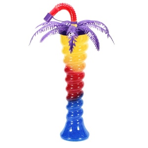 Pahar Slushy "Palm Spiral” – 350ml, Design Yard Cup cu Pai Flexibil și Capac Palmier - Img 5