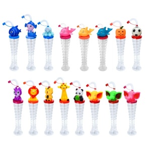 Pahare Slushy Premium „Animal World & Friends” – 350ml, Formă Spiralată cu Figurine 3D - Img 2