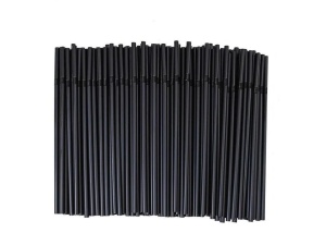 Paie Negre Flexibile pentru Băuturi, Ambalate Individual (Set 1000 bucăți) 240x5 mm - Img 2
