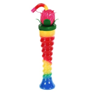 Pahar Slushy „Rose Garden” – 350ml, Design Spiralat cu Capac în Formă de Trandafir - Img 4