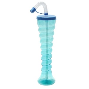 Pahare Slushy Premium „Spiral Twist” – 350ml, cu Pai Flexibil și Capac Colorat - Img 2