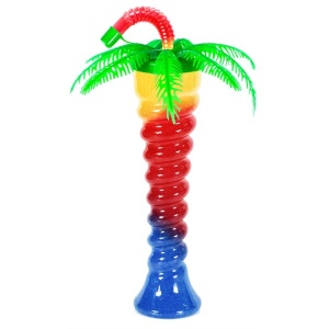 Pahar Slushy "Palm Spiral” – 350ml, Design Yard Cup cu Pai Flexibil și Capac Palmier - Img 6