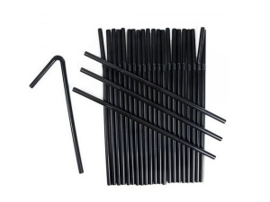 Paie Negre Flexibile pentru Băuturi, Ambalate Individual (Set 1000 bucăți) 240x5 mm - Img 3