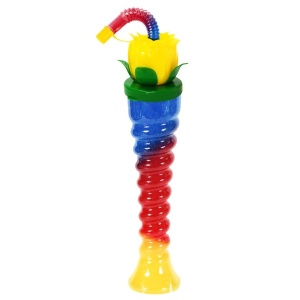 Pahar Slushy „Rose Garden” – 350ml, Design Spiralat cu Capac în Formă de Trandafir - Img 5