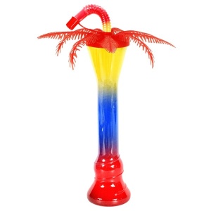 Pahar Slushy „Tropical Palm Tree” – 350ml, Design Yard Cup cu Pai Flexibil și Capac Palmier - Img 3