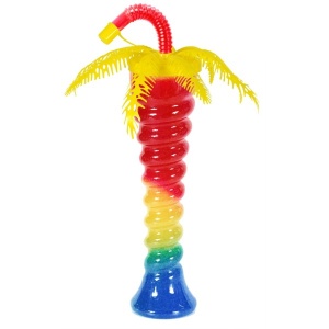 Pahar Slushy "Palm Spiral” – 350ml, Design Yard Cup cu Pai Flexibil și Capac Palmier - Img 7