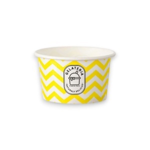 Bol Carton Înghețată Zig-Zag Galben, 4 oz (aprox. 120 ml) 50 Buc