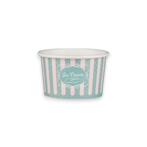 Bol de Hârtie pentru Înghețată și Patiserie – Design Retro 50 buc