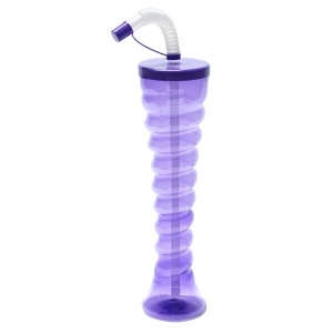 Pahare Slushy Premium „Spiral Twist” – 350ml, cu Pai Flexibil și Capac Colorat - Img 4