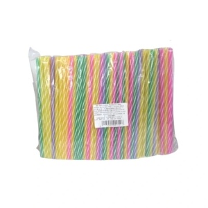 Set 500 Paie Jumbo Reutilizabile – Modele Drepte cu Spirală Colorată 240x7 mm