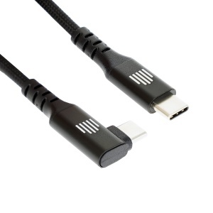 Dviced Angled Braided cable USB-C to USB-C, 1,25m - Black - Img 2