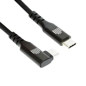 Dviced Angled Braided cable USB-C to USB-C, 1,25m - Black - Img 2