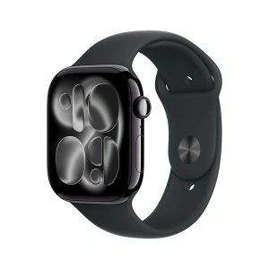 Apple Watch S11 Cellular 42mm Jet Black Aluminium Case with Black Sport Band - S/M