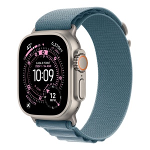 Apple Watch Ultra 3 Cellular 49mm Natural Titanium Case with Light Blue Alpine Loop - Small