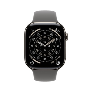 Apple Watch S11 Cellular 42mm Natural Titanium Case with Stone Grey Sport Band - M/L - Img 2