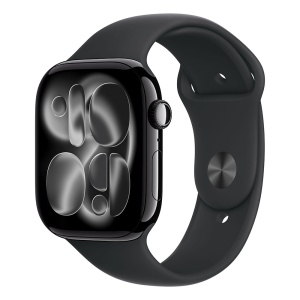 Apple Watch S11 Cellular 46mm Jet Black Aluminium Case with Black Sport Band - S/M