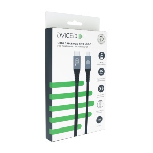 Dviced USB4 Braided Cable, 80 Gbps, 240 W, (Thunderbolt compatible), 1m - Black - Img 4