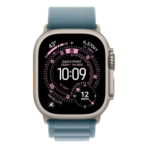 Apple Watch Ultra 3 Cellular 49mm Natural Titanium Case with Light Blue Alpine Loop - Small - Img 2
