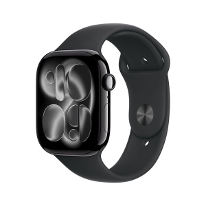 Apple Watch S11 Cellular 42mm Jet Black Aluminium Case with Black Sport Band - M/L