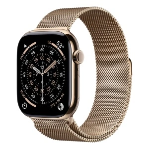 Apple Watch S11 Cellular 46mm Gold Titanium Case with Gold Milanese Loop - M/L