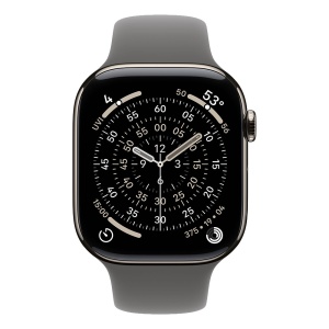 Apple Watch S11 Cellular 46mm Natural Titanium Case with Stone Grey Sport Band - S/M - Img 3