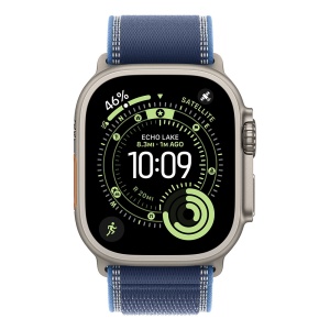 Apple Watch Ultra 3 Cellular 49mm Natural Titanium Case with Blue/Bright Blue Trail Loop - M/L - Img 3