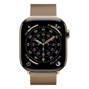 Apple Watch S11 Cellular 46mm Gold Titanium Case with Gold Milanese Loop - M/L - Img 3