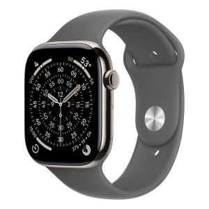 Apple Watch S11 Cellular 46mm Natural Titanium Case with Stone Grey Sport Band - S/M