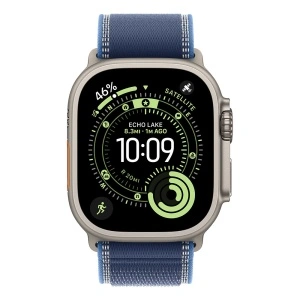 Apple Watch Ultra 3 Cellular 49mm Natural Titanium Case with Blue/Bright Blue Trail Loop - S/M - Img 2