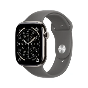 Apple Watch S11 Cellular 42mm Natural Titanium Case with Stone Grey Sport Band - S/M