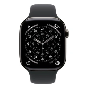 Apple Watch S11 Cellular 46mm Slate Titanium Case with Black Sport Band - S/M - Img 3