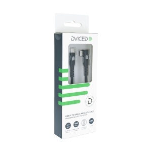 Dviced Angled Braided cable USB-C to USB-C, 1,25m - Black - Img 4