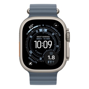 Apple Watch Ultra 3 Cellular 49mm Natural Titanium Case with Anchor Blue Ocean Band - Img 2