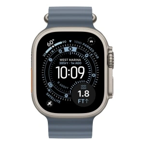 Apple Watch Ultra 3 Cellular 49mm Natural Titanium Case with Anchor Blue Ocean Band - Img 2