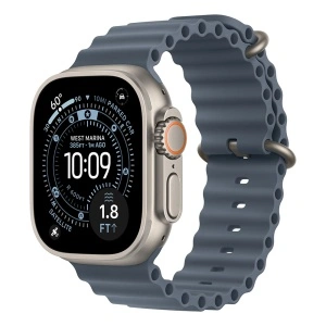 Apple Watch Ultra 3 Cellular 49mm Natural Titanium Case with Anchor Blue Ocean Band
