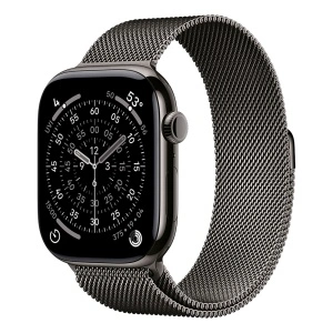 Apple Watch S11 Cellular 46mm Slate Titanium Case with Slate Milanese Loop - S/M